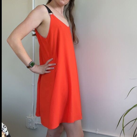 Tucci Orange Tank Shift Dress W/ Back Strappy Detail M - Picture 14 of 16